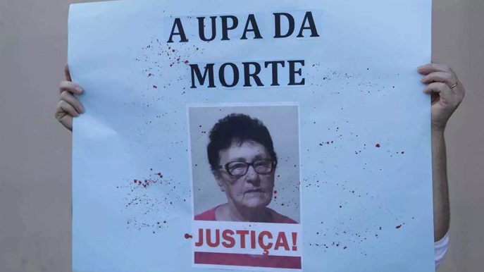 Família faz protesto em UPA onde idosa morreu após 5 horas de espera por vaga