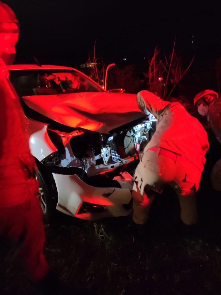 Em Ponta Porã, grave acidente entre carro e moto nas proximidades do Posto Divisa