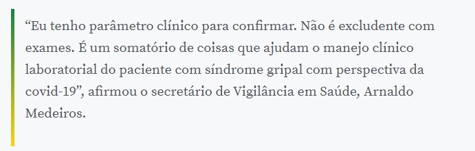 Ministério anuncia novos critérios para caracterizar casos de covid-19