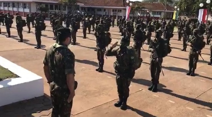 Em Ponta Porã, 11º RC MEC realizou solenidade de entrega da boina preta