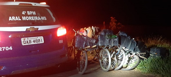 PM apreende bicicletas carregas com fardos de maconha