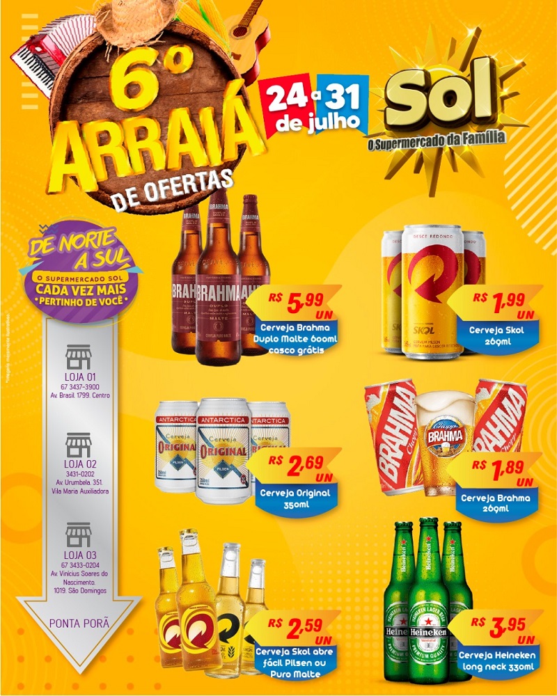 Aproveite: Último dia do 6º arraiá de ofertas do Supermercado Sol