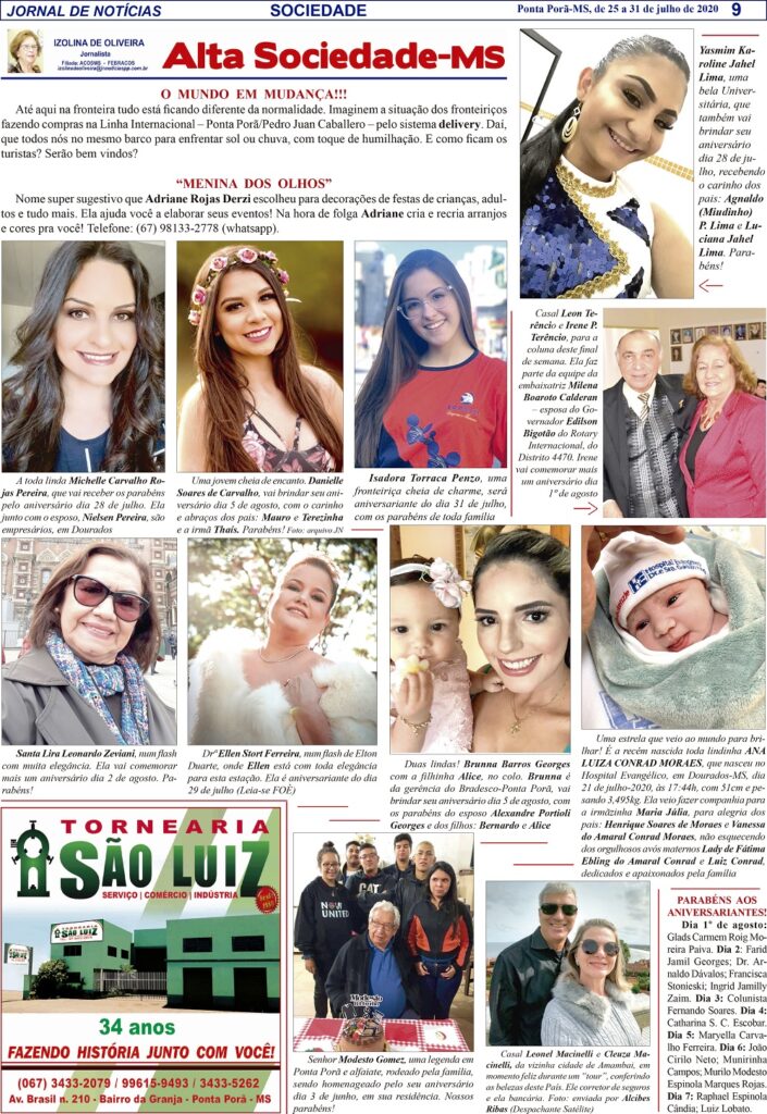 Coluna Social: Alta Sociedade com Izolina de Oliveira Coluna Social: Alta Sociedade com Izolina de Oliveira