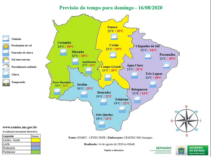 Ponta Porã: Chuva em grande parte do MS eleva umidade do ar e ameniza o calor Ponta Porã: Chuva em grande parte do MS eleva umidade do ar e ameniza o calor