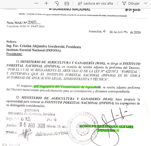 Ambientalistas rechazan pedido de Friedmann de cambiar Ley Forestal Ambientalistas rechazan pedido de Friedmann de cambiar Ley Forestal