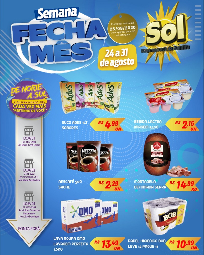 Supermercado Sol e as ofertas da semana fecha mês Supermercado Sol e as ofertas da semana fecha mês