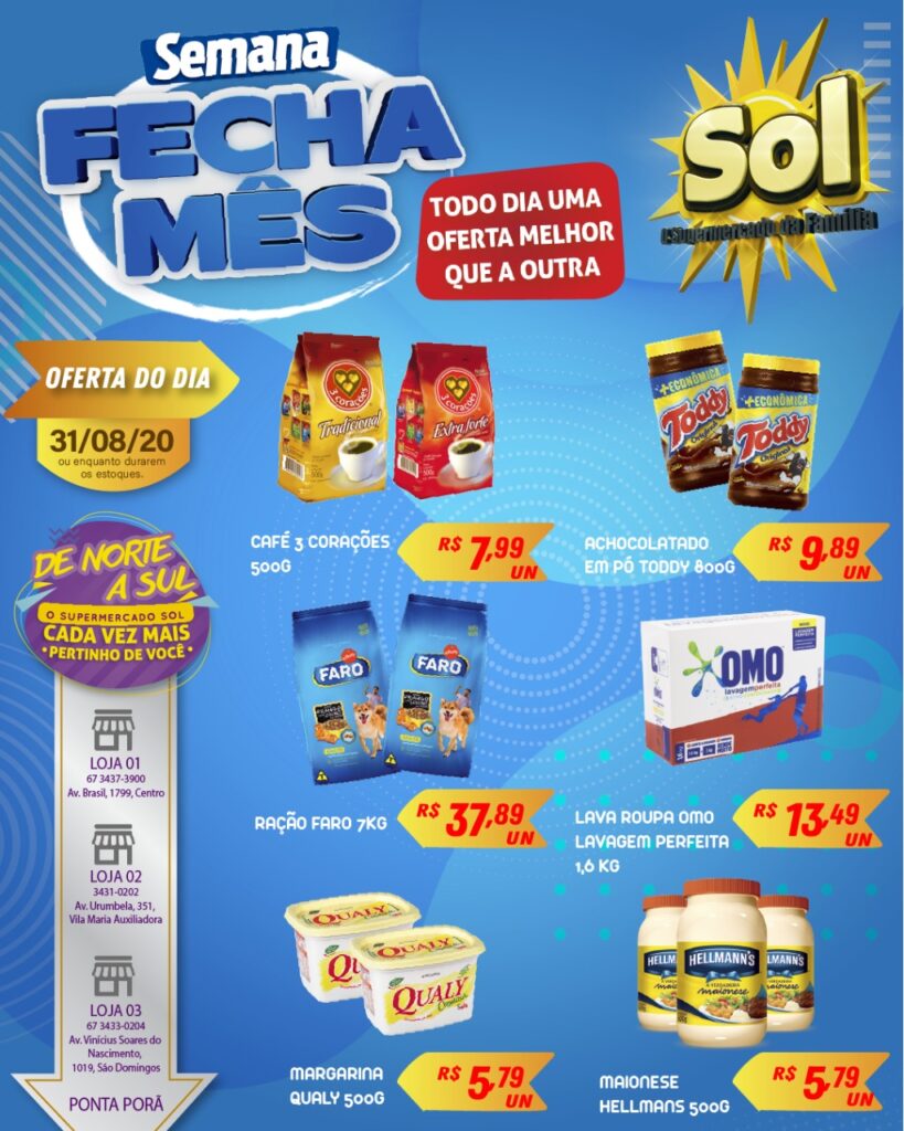 Supermercado Sol e as ofertas da semana fecha mês Supermercado Sol e as ofertas da semana fecha mês