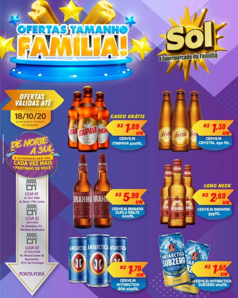 Supermercado Sol e as ofertas tamanho família