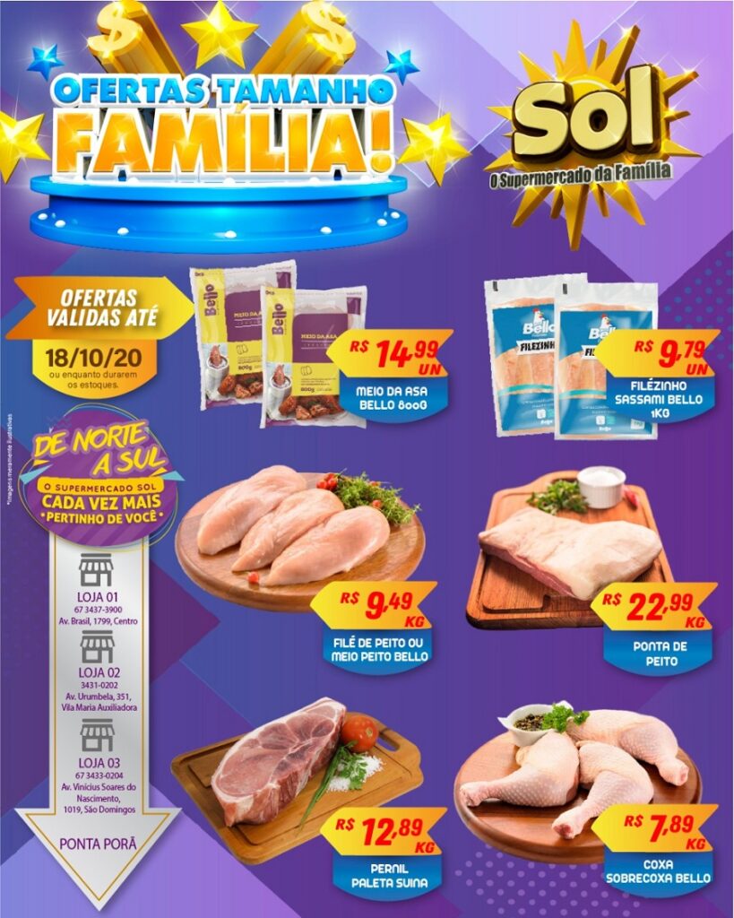 Supermercado Sol e as ofertas tamanho família