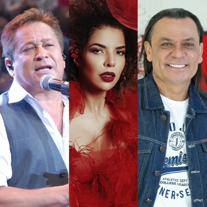 Leonardo, Vanessa da Mata e Frank Aguiar fazem lives neste sábado (10) — Foto: Globo/Zé Paulo Cardeal; Rodolfo Magalhães/Divulgação; Divulgação