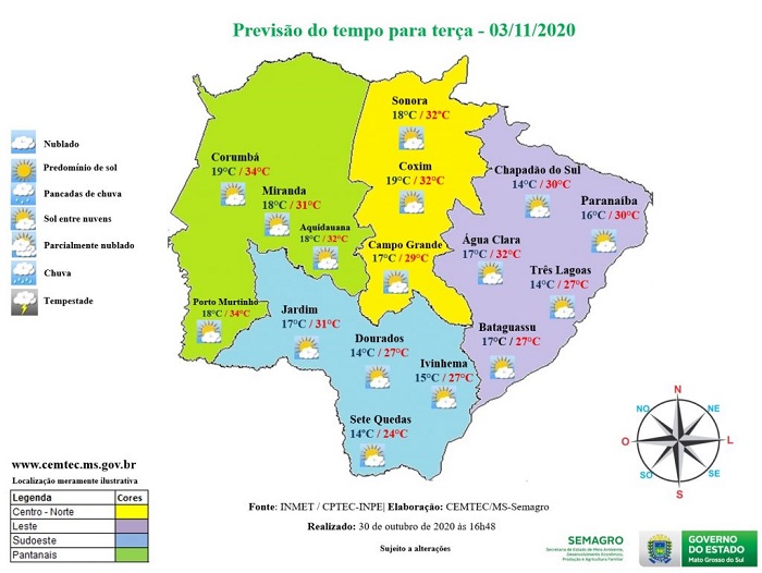 Sol predomina em todas as áreas de Mato Grosso do Sul Sol predomina em todas as áreas de Mato Grosso do Sul