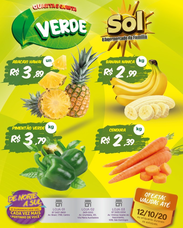Hoje é dia das ofertas da quarta e quinta verde no Sol Hoje é dia das ofertas da quarta e quinta verde no Sol