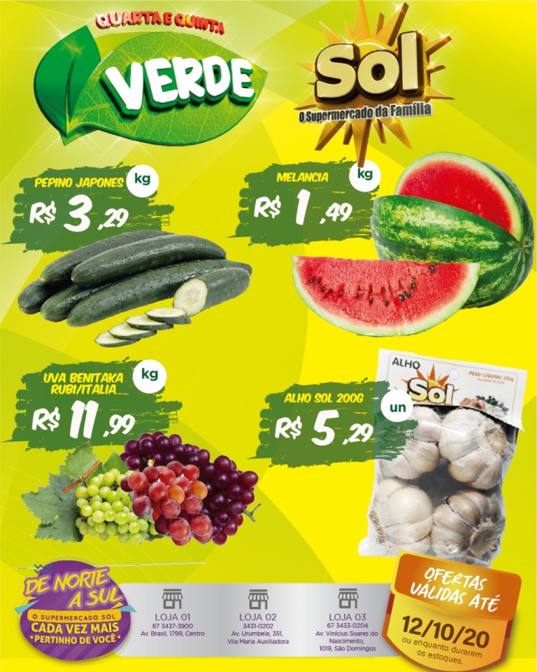 Hoje é dia das ofertas da quarta e quinta verde no Sol Hoje é dia das ofertas da quarta e quinta verde no Sol