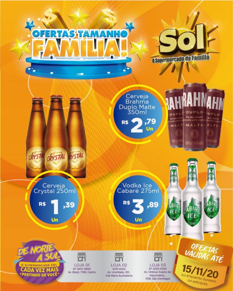 Supermercado Sol e as ofertas tamanho família