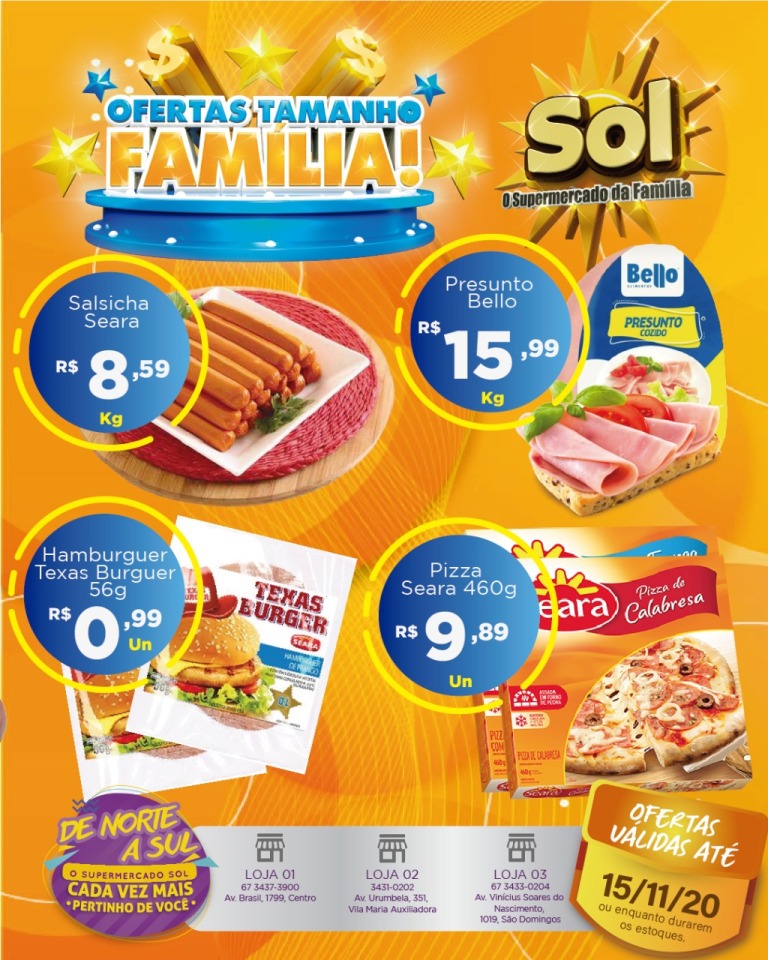 Supermercado Sol e as ofertas tamanho família