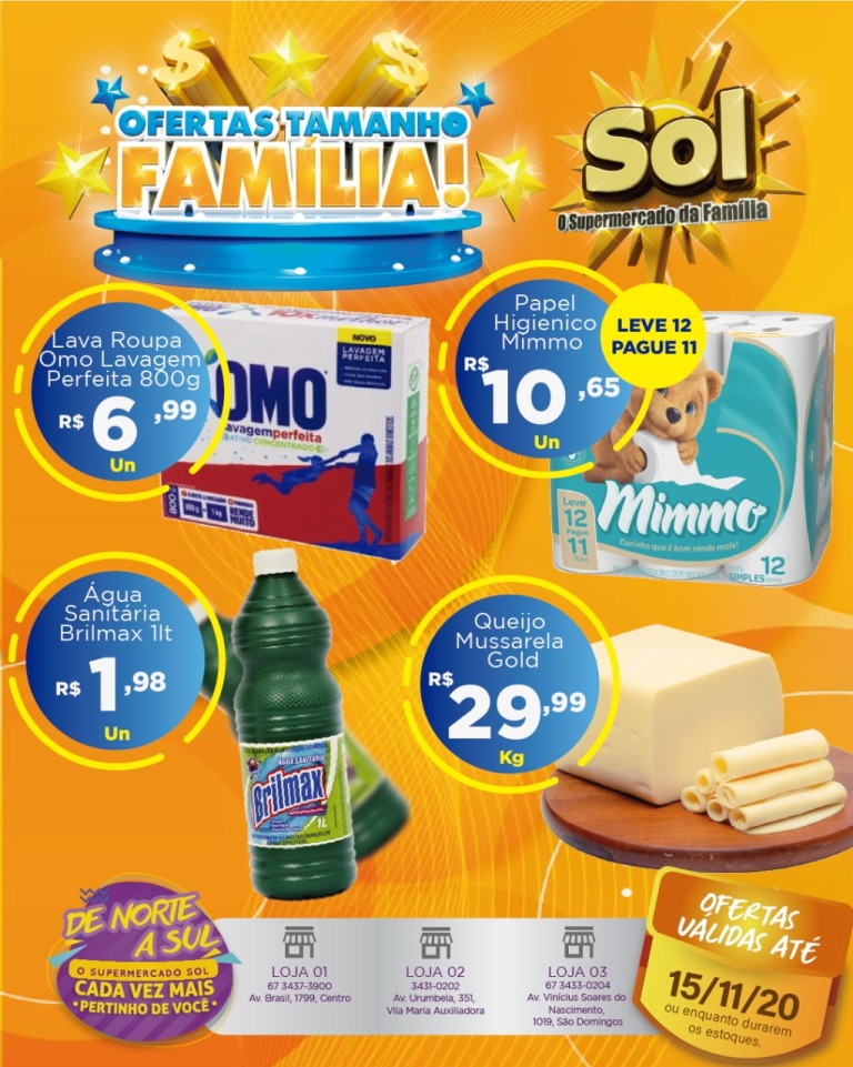 Supermercado Sol e as ofertas tamanho família