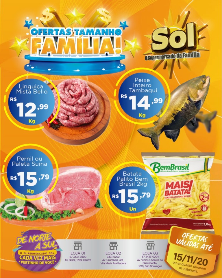 Supermercado Sol e as ofertas tamanho família