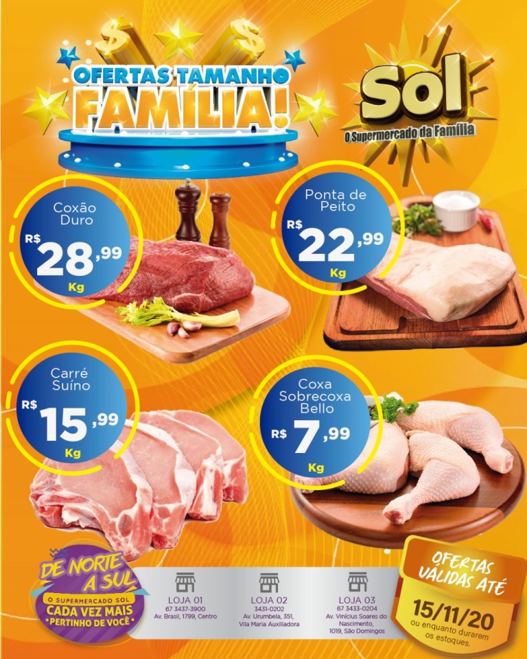 Supermercado Sol e as ofertas tamanho família