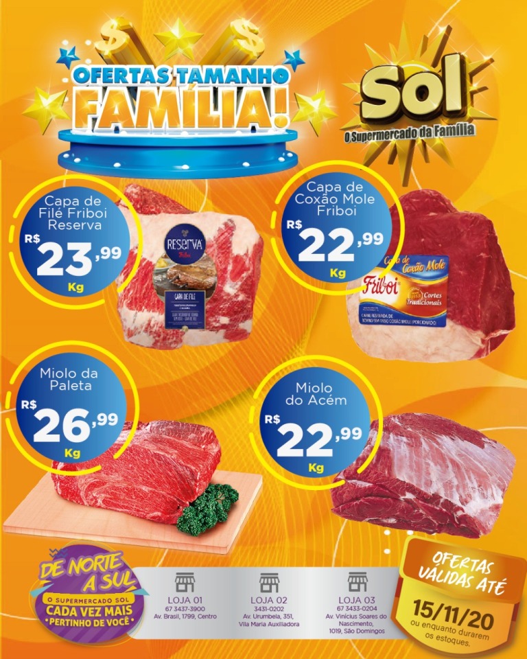 Supermercado Sol e as ofertas tamanho família