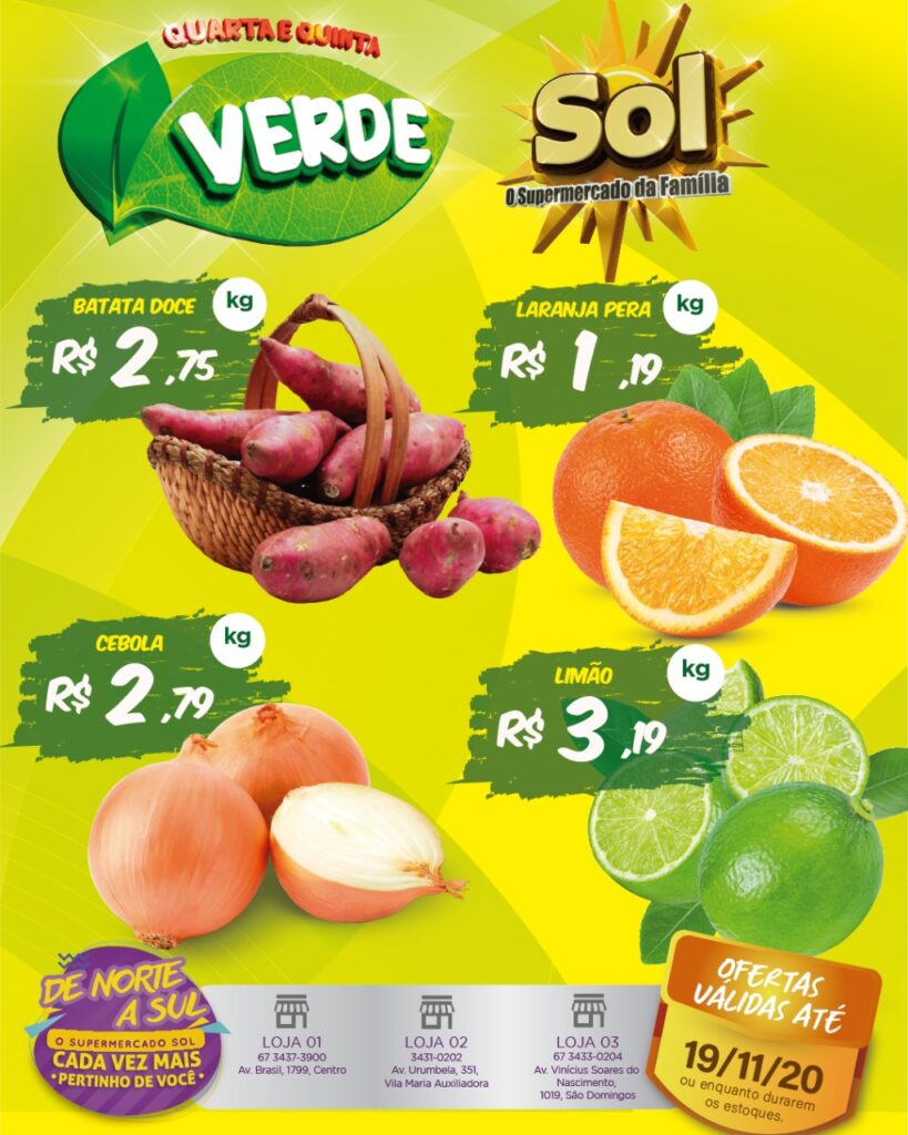 Supermercado Sol e as ofertas da quarta e quinta verde