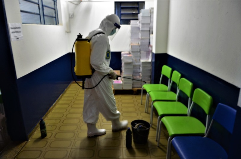Ponta Porã: Equipe de 11º RC MEC realiza higienização e descontaminação em Escola Municipal