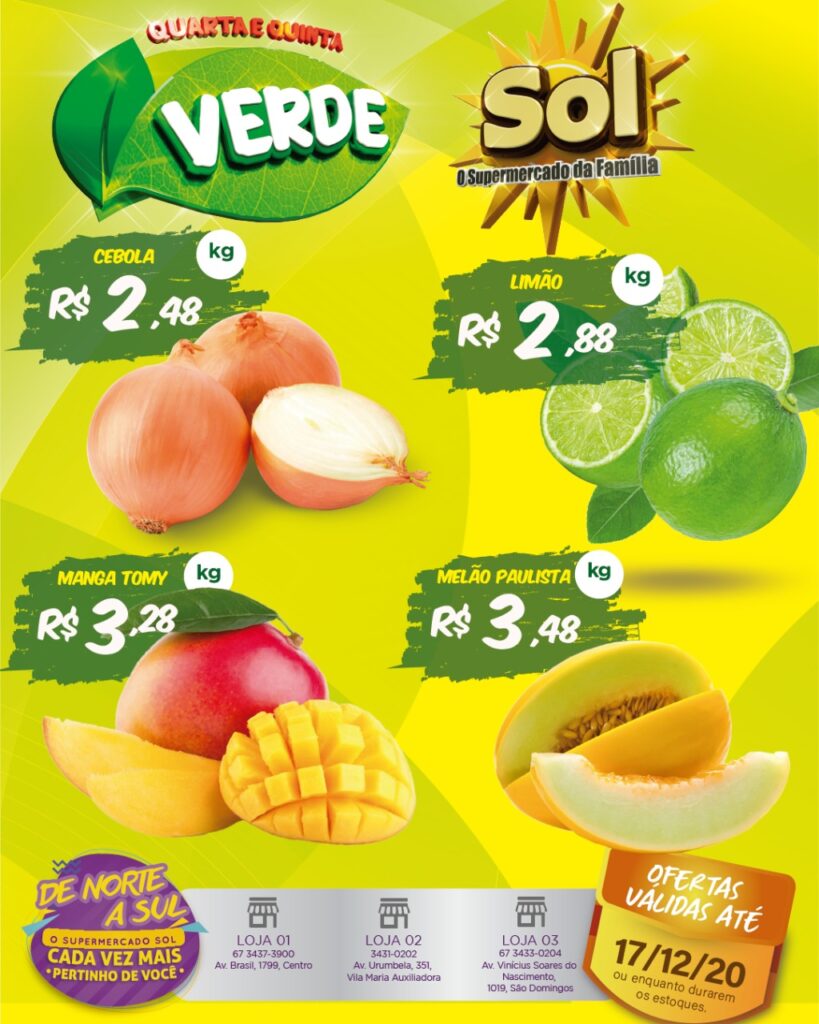 Ofertas da quarta e quinta verde no Supermercado Sol