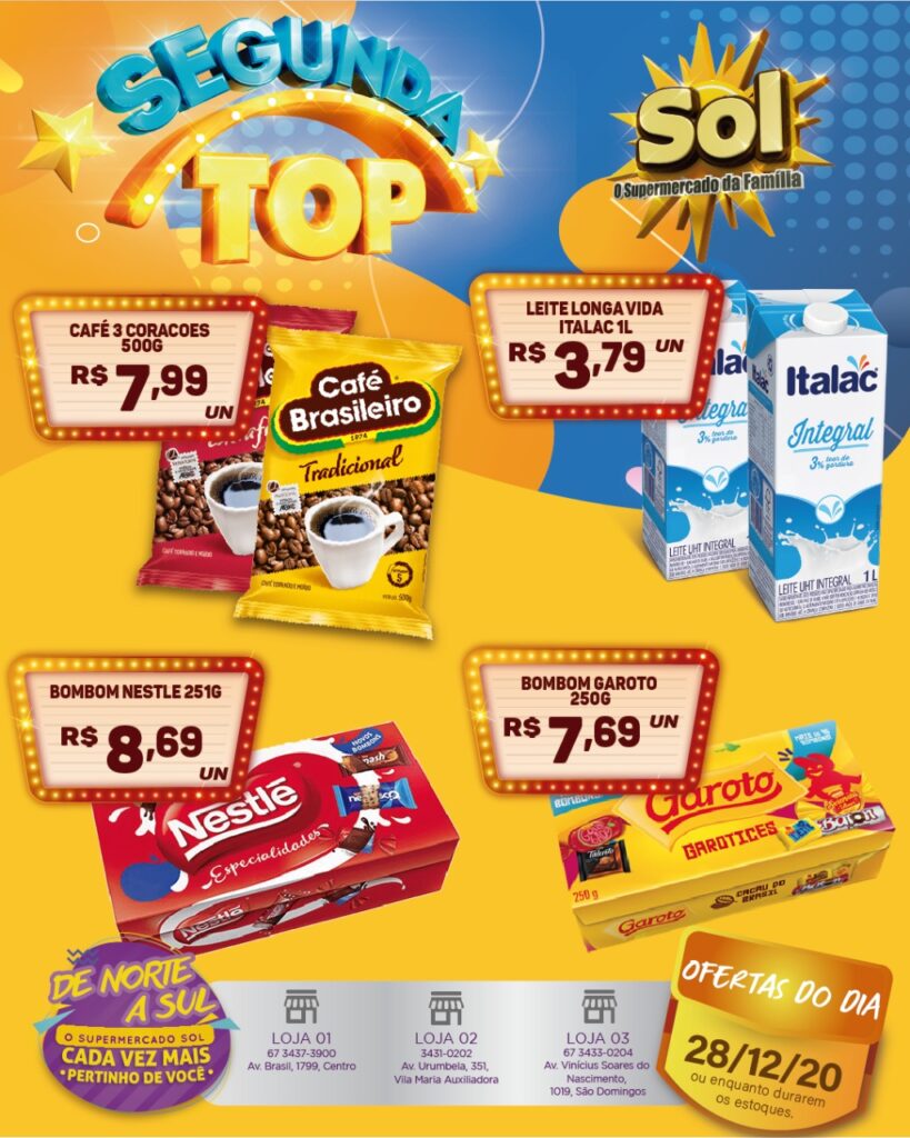 Supermercado Sol e as ofertas da segunda top