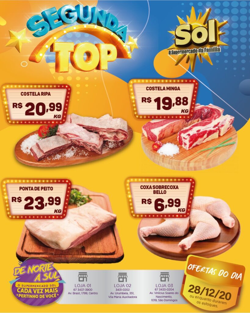 Supermercado Sol e as ofertas da segunda top
