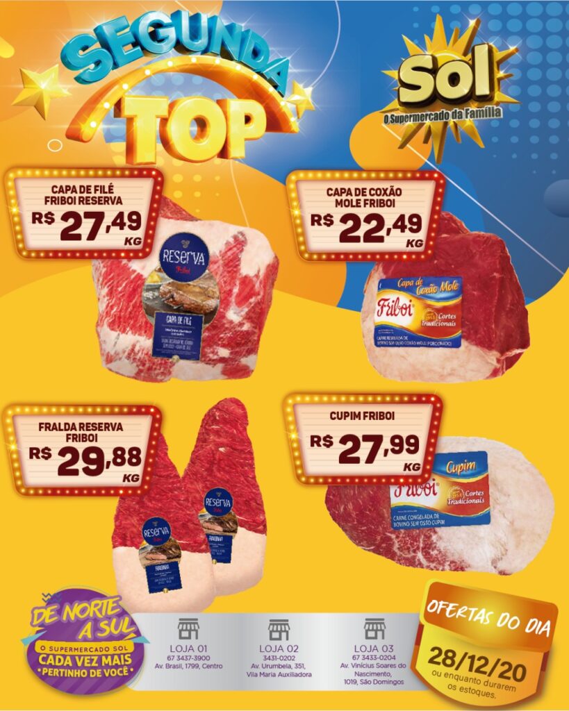 Supermercado Sol e as ofertas da segunda top
