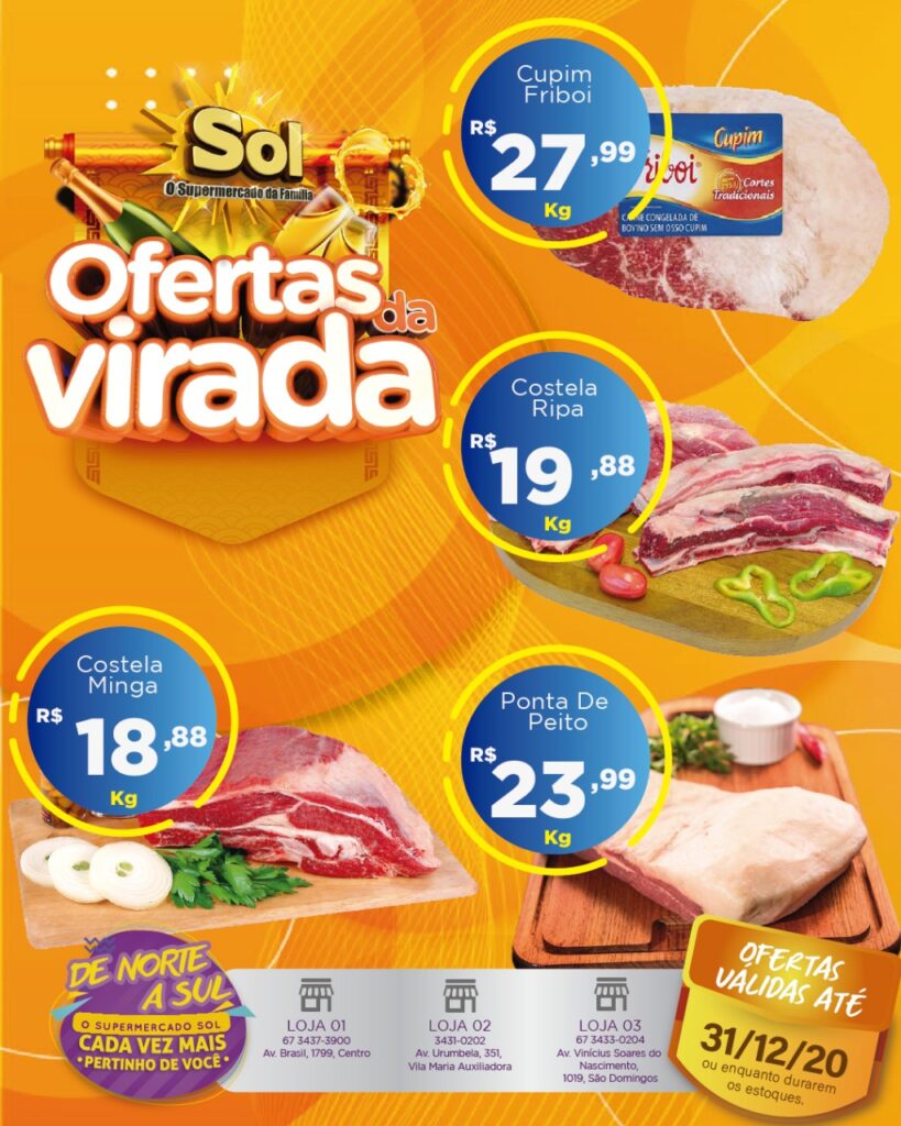 Supermercado Sol e as ofertas da virada