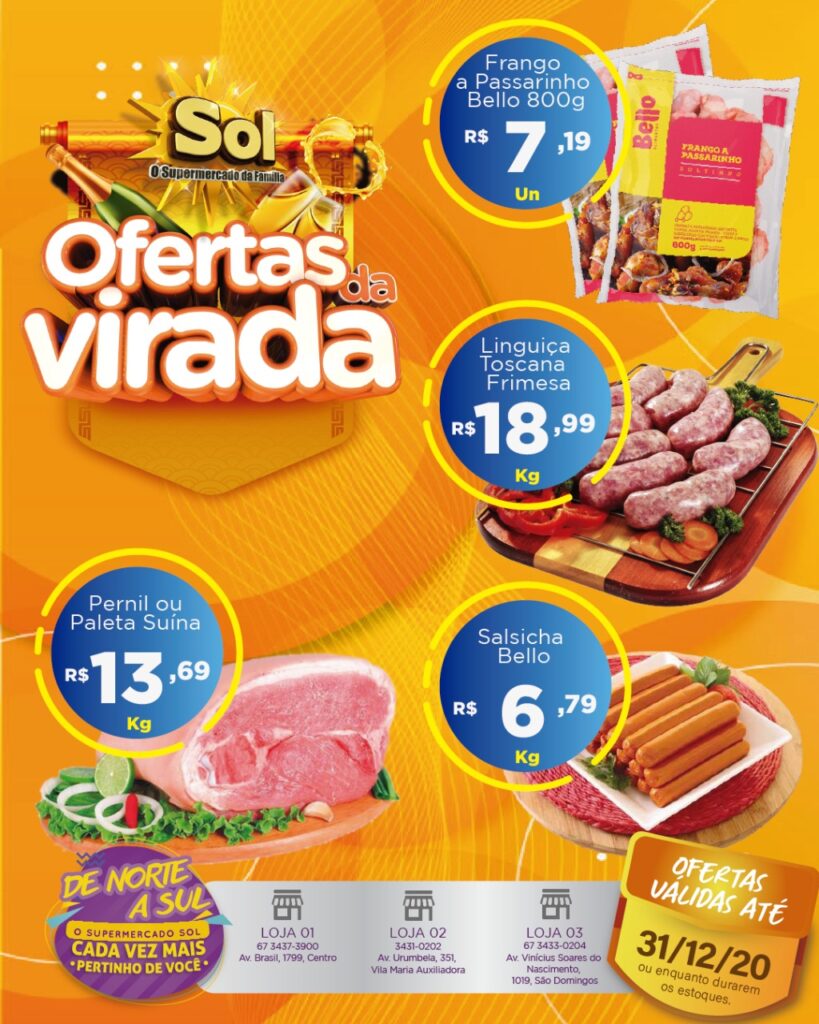 Supermercado Sol e as ofertas da virada