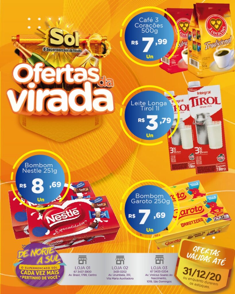Supermercado Sol e as ofertas da virada