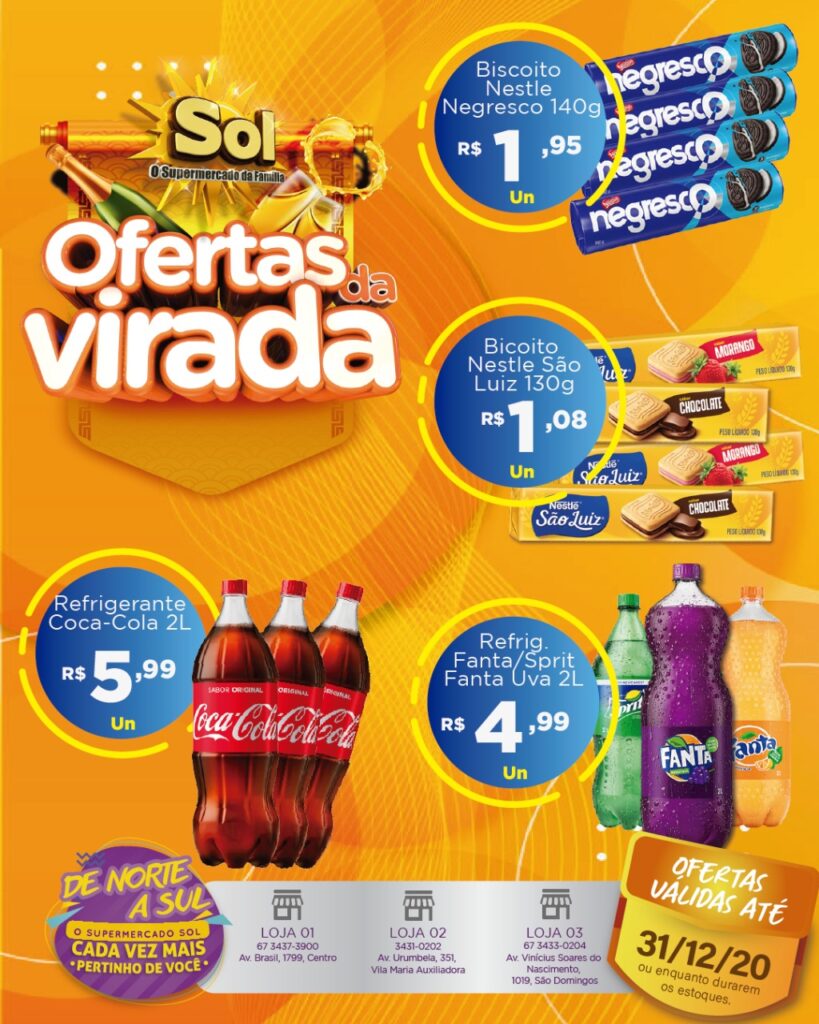 Supermercado Sol e as ofertas da virada