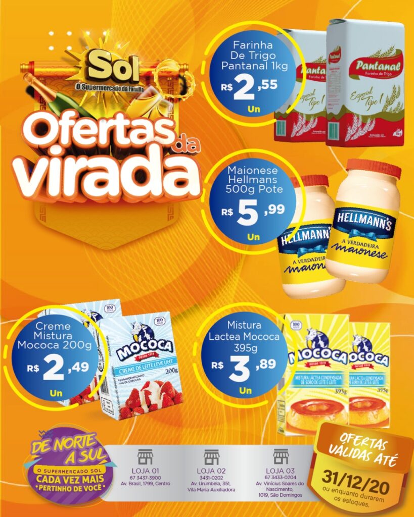 Supermercado Sol e as ofertas da virada