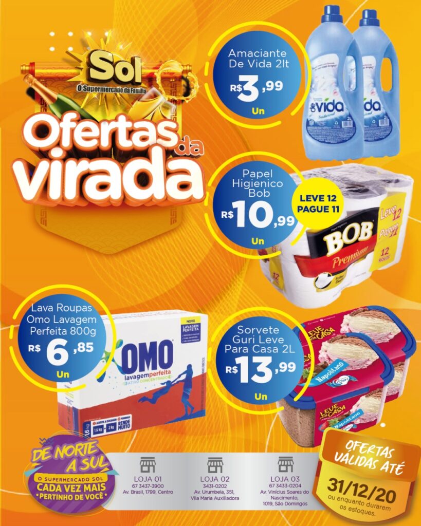 Supermercado Sol e as ofertas da virada