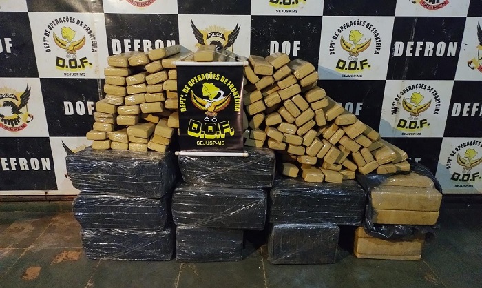 Mais de 400 Kg de maconha foram apreendidos pelo DOF em residência