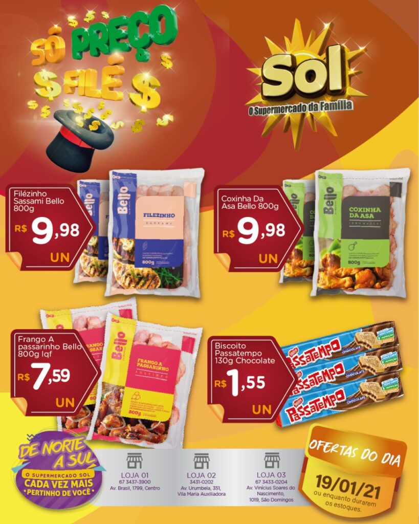 Supermercado Sol e as ofertas da terça só preço filé