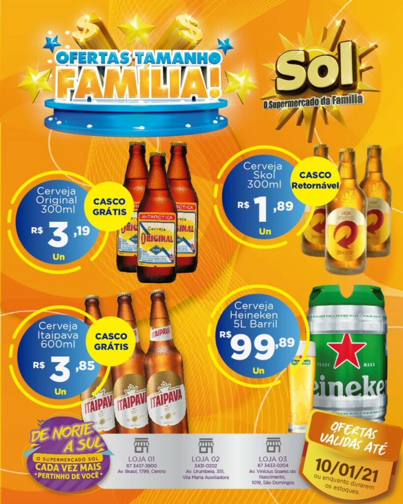 Supermercado Sol e as ofertas tamanho família