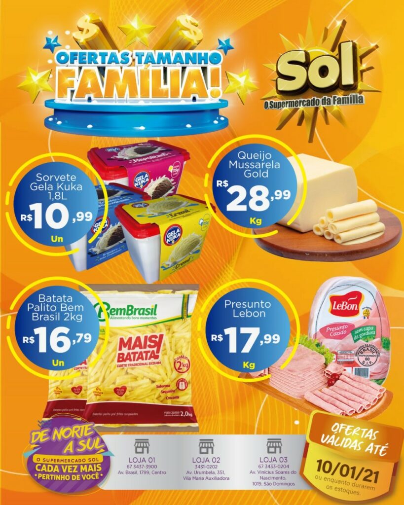 Supermercado Sol e as ofertas tamanho família