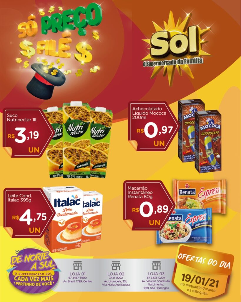 Supermercado Sol e as ofertas da terça só preço filé