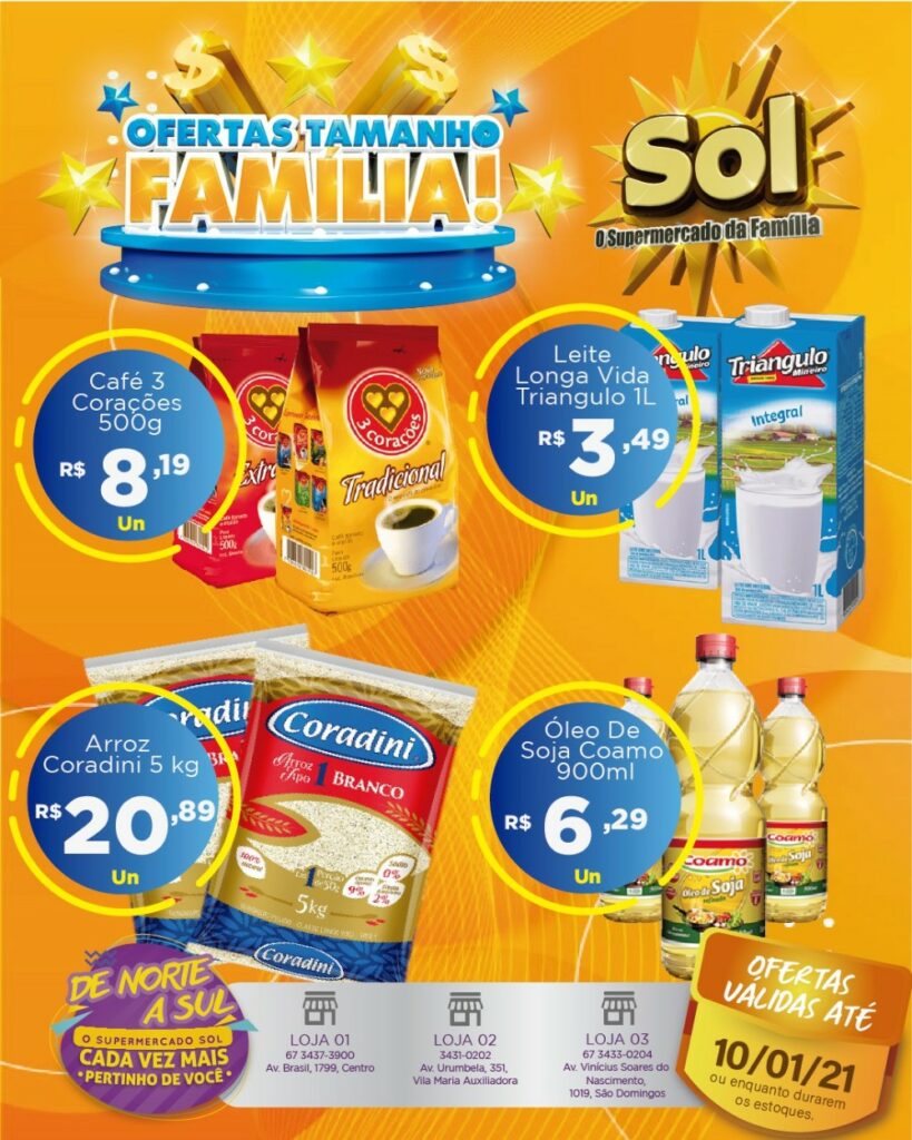 Supermercado Sol e as ofertas tamanho família