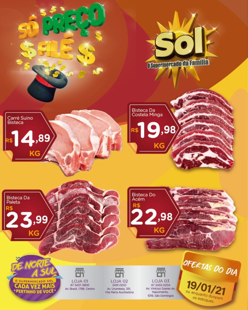 Supermercado Sol e as ofertas da terça só preço filé