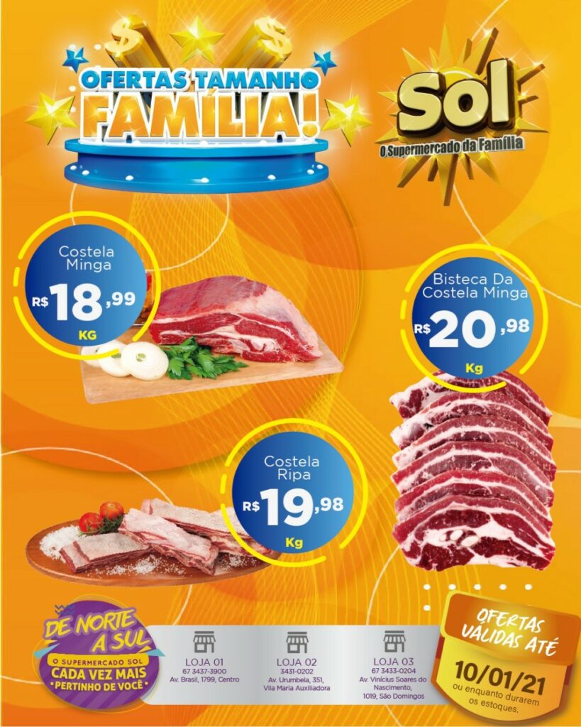 Supermercado Sol e as ofertas tamanho família