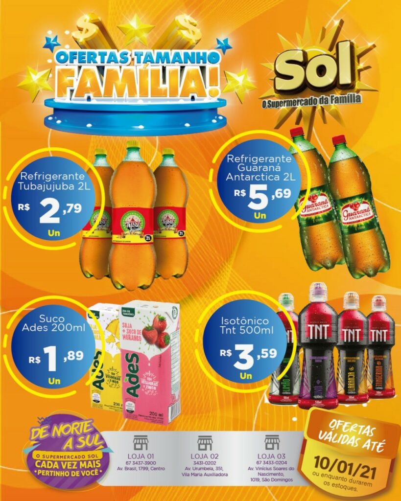 Supermercado Sol e as ofertas tamanho família