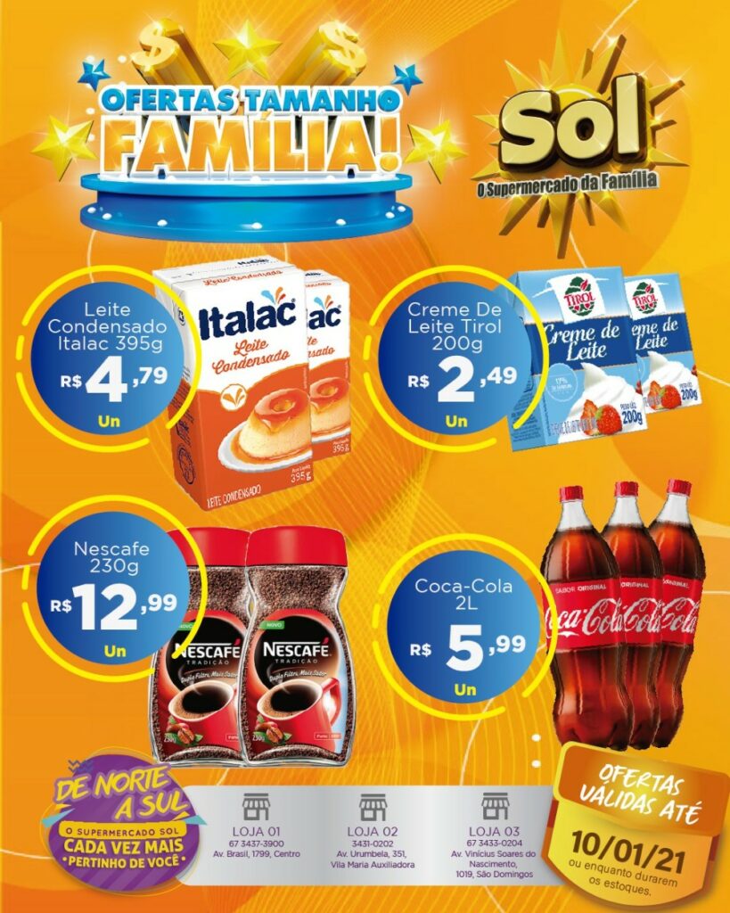 Supermercado Sol e as ofertas tamanho família