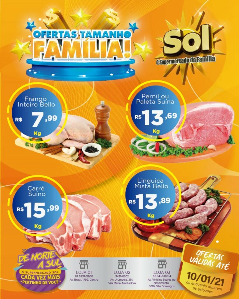 Supermercado Sol e as ofertas tamanho família