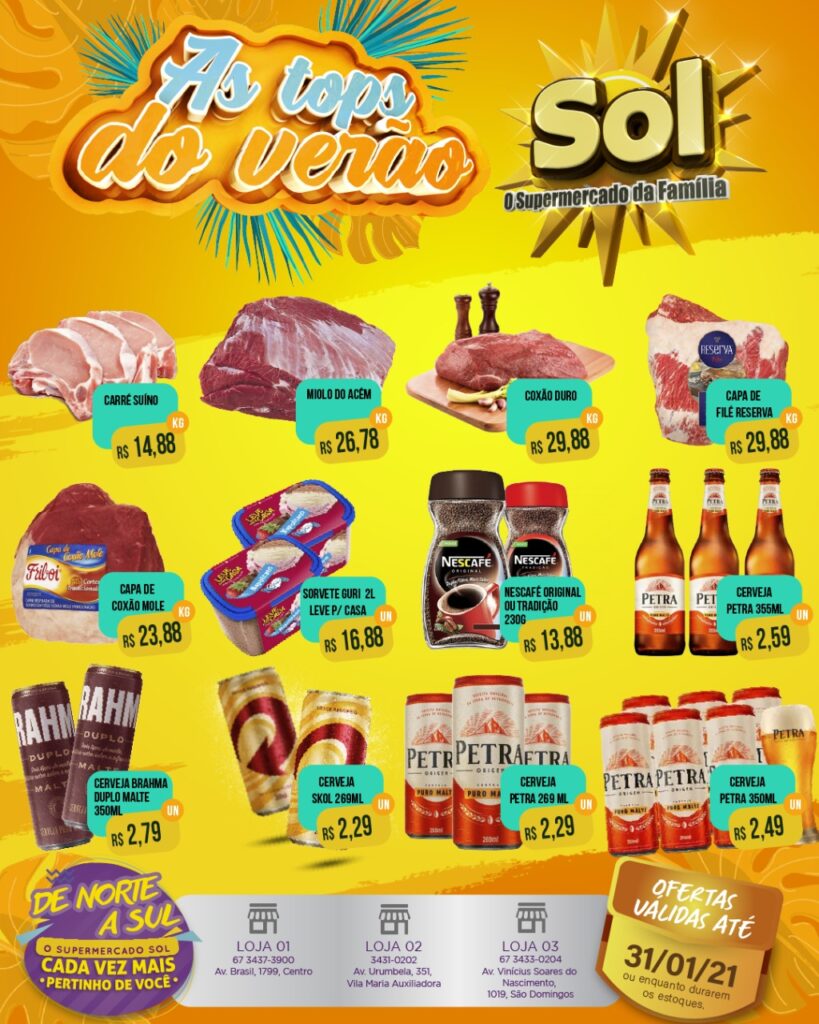 Supermercado Sol e as ofertas tops do verão Supermercado Sol e as ofertas tops do verão