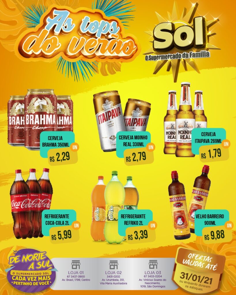 Supermercado Sol e as ofertas tops do verão Supermercado Sol e as ofertas tops do verão