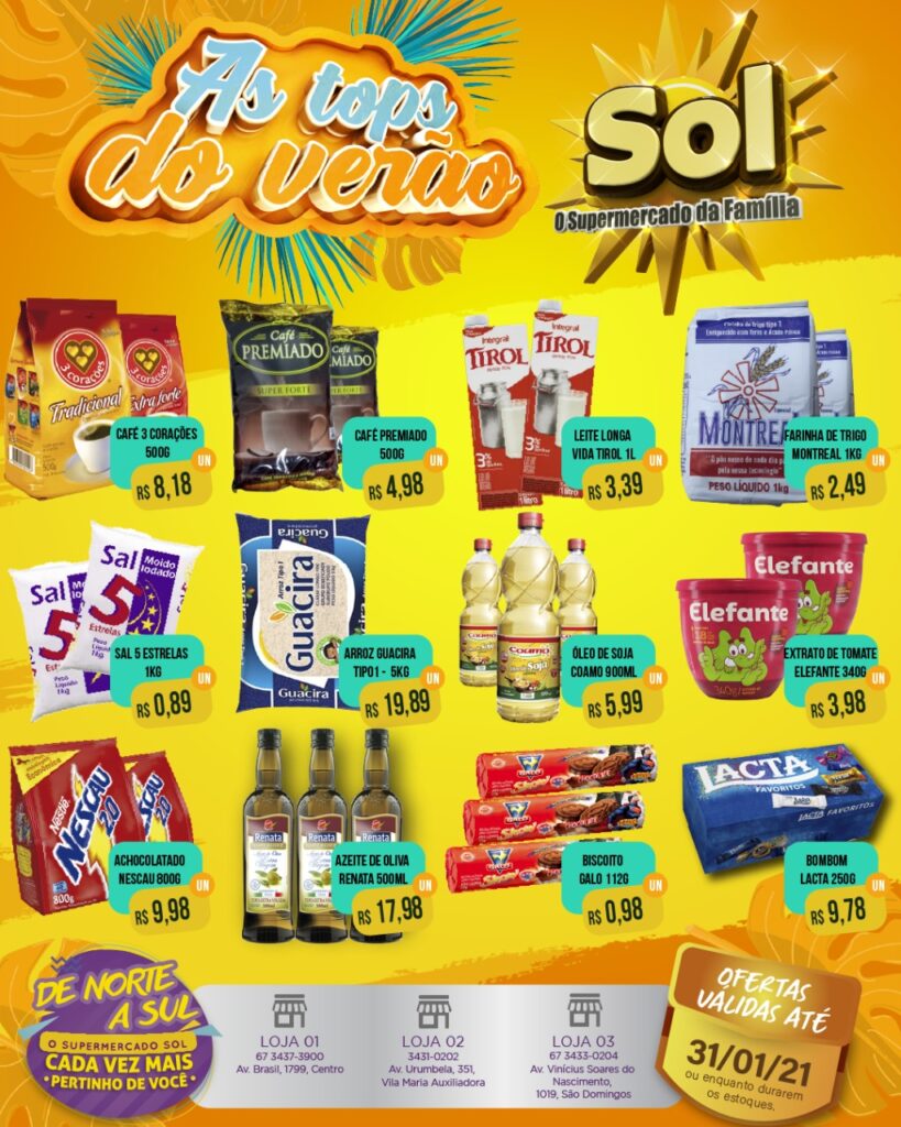 Supermercado Sol e as ofertas tops do verão Supermercado Sol e as ofertas tops do verão