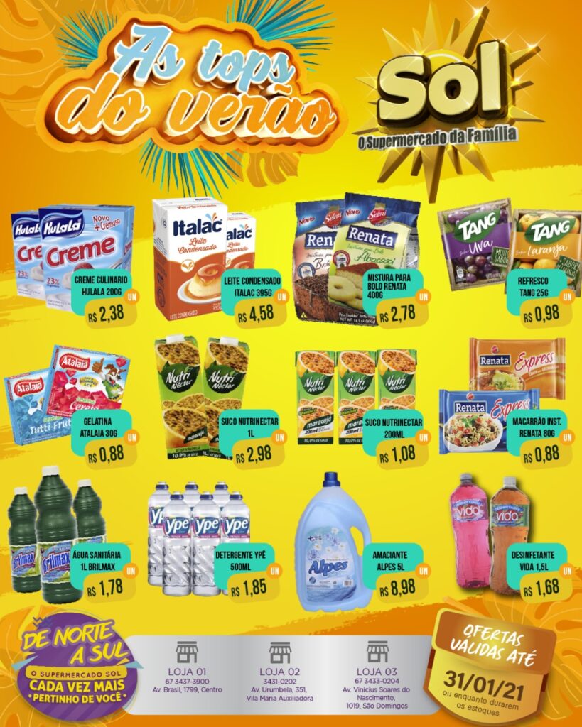 Supermercado Sol e as ofertas tops do verão Supermercado Sol e as ofertas tops do verão